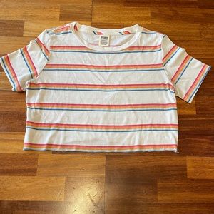 PINK Victoria's Secret Rainbow Striped Tee